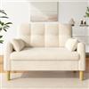 Merax Divano a 2 posti con 2 cuscini e tasca laterale portaoggetti, moderno in tessuto di ciniglia, per soggiorno, camera da letto, appartamento e piccoli spazi, beige, 119 x 78 x 85 cm