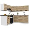 B BELINI GROUP Belini ITALIA 6 Cucina Angolare Componibile 360cm Rovere Sonoma | Cucina completa componibile, mobili pensili e bassi inclusi, montaggio facile