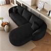 Kuczn Divano angolare modulare a 3 posti in morbida ciniglia senza osso, divano letto comprimibile, divano con funzione sonno, design ad angolo profondo, senza montaggio, per soggiorno e camera da