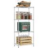 M MZG Scaffalatura in metallo a 4 livelli, fino a 454 kg, salvaspazio, per garage, cantina, officina, ripostiglio, ripostiglio e sala hobby, cromato scuro, 35 x 60 x 135,8 cm