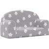 vidaXL Divano Bambini 2 Posti Grigio Chiaro con Stelle Morbido Peluche