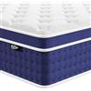 Bednew Materasso 160 x 200 cm, materasso a molle 30 cm, altezza 7 zone, materasso ortopedico a molle insacchettate con strato in memory foam, 101 notti di prova, certificato Öko-Tex (160 x 200 x 30)