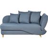 Beliani Chaise Longue in tessuto blu lato destro con contenitore