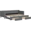 vidaXL Divano Letto Estraibile Cassetti Grigio Scuro 80x200cm Tessuto
