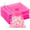 G2PLUS 50PCS Rosa Sacchetti Organza,10x15CM Sacchetti Organza Regalo | Sacchettini Confetti con Coulisse per Matrimonio,Compleanni,Caramella Gioielli e Comunioni