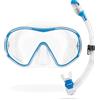 CRESSI F-Dual + Supernova Dry Combo Clear/Blue - Combo Set Unisex Maschera F-Dual e Dry Snorkel per Snorkeling e Immersioni, Trasparente/Blu, Taglia Unica