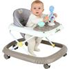 Supfine 2 in 1 Girarrosto bambino con 5 altezze regolabili, girello pieghevole Bebe con vassoio per attività musicali rimovibile, da 6 a 18 mesi, fino a 12 kg (55 x 65 x 58 cm, cachi)