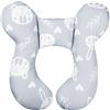 Vocheer, Cuscino di supporto per testa e collo per passeggino, seggiolino per auto e viaggi (bianco con orsi)