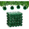 Relaxdays Palline di Natale, Set da 100 Palle Albero, Addobbi Natalizi, ∅ 6 cm, Sfere in Plastica Lucida, Verde Scuro