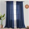Koufall Tende blu navy lunghe 274,3 cm per finestra del soggiorno, tende semitrasparenti extra lunghe con tasca per asta filtrante per patio, camera da letto, set da 2