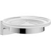 hansgrohe AddStoris S - Portasapone, portasapone per montaggio a parete, fissaggio nascosto, accessori bagno, cromo, 41766000