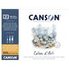 Canson Coton D'Art, Carta per acquerello, grana fine, 300 g/m², blocco incollato su 4 lati, 23 x 31 cm, bianco naturale, 20 fogli