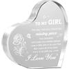 Milcier Regalo per fidanzata, fidanzata, idee regalo di compleanno, blocco acrilico a forma di cuore con scritta To My Girl, I Love You Presents for Her, idea regalo per San Valentino e Natale per