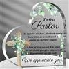 Gerrii Placca a forma di cuore in acrilico per pastore, regalo di ringraziamento per pastore, donne, predicatore, compleanno, pensione, ricordo per religiosi cristiani (foglia)