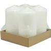 DONAU HOME Set di candele a colonna, bianche, 4 pezzi, Ø 6 x 12 cm, candele classiche, non profumate, per decorare il soggiorno e il bagno