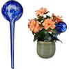 Relaxdays Set da 2 Sfere per Irrigazione, Dosatori di Piante, Irrigatori per Ufficio, Vacanza, Ø 9 cm, Vetro, Blu