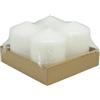 DONAU HOME Set di candele a colonna, bianche, 4 pezzi, Ø 6 x 8 cm, classiche, non profumate, per decorare il soggiorno e il bagno