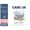 Canson Coton D'Art, Carta per acquerello, satinata, 300 g/m², blocco incollato sul lato corto, 23 x 31 cm, bianco naturale, 12 fogli