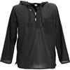 GURU SHOP , Camicia Nepal, Felpa Hippie Goa, Camicia Yoga, Camicia con Cappuccio, Nero, Cotone, Dimensione Indumenti:M, Camicie