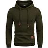 COOFANDY Felpa con Cappuccio da Uomo Palestra Felpa con Cappuccio a Maniche Lunghe Hipster con Coulisse a Quadri Pullover Jacquard Felpe con Cappuccio L Verde Militare