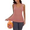 WOWENY Canotta da Donna Basic con Maniche Termiche, a Coste, Invernale, Calda, Camisole, Biancheria Intima in Pile, per Tutti i Giorni