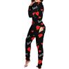 KBOPLEMQ Pigiama lungo in cotone, tuta da donna intera morbida e calda con patta posteriore, maniche lunghe, jumpsuit monopezzo, bodycon, bodysuit, tutina, pigiama da notte, jumpsuit monopezzo, body per adulti