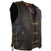 MDM Gilet Moto Uomo In Pelle Vera - Gilet Pelle Uomo - Smanicato Moto - Giubbotto Biker O Giacca Pelle Senza Maniche (IT, Testo, XL, Regular, Regular, Marrone Vintage)
