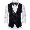 KBOPLEMQ Gilet da uomo con paillette, slim fit, per Natale, feste, casual, classico, classico, da uomo, lucido, per matrimonio, ballo, eventi, matrimoni