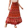 EMOTTOS Gonna Lunga, Gonna Estiva Donna Lunga con Fiocco sul Davanti, Gonna Lunga Donna Elegante con Linea ad A e Vita Alta, Boho Gonna Lunga Bohemien Gonna Floreale Fluida, Nero/Blu/Rosso S-XL