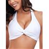 Ocean Blues Top bikini da donna con fascia sul collo e torsione frontale, costume da bagno regolabile con cuscinetti rimovibili