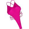 Faringoto Costume da Bagno Sexy per Donna, Costume Intero da Spiaggia, Costume da Mare con Perizoma, Rosso rosato, XL