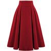 KBOPLEMQ Gonna lunga da donna a plaid ad A, stile vintage, gonna a scozzese, casual, a vita alta, stile retrò, rockabilly, lunghezza al ginocchio, elegante gonna invernale a vita alta, gonna a pieghe