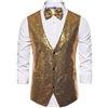 KBOPLEMQ Gilet da uomo con paillette, slim fit, per Natale, feste, casual, classico, classico, da uomo, lucido, per matrimonio, ballo, eventi, matrimoni