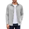 COOFANDY Camicia da Uomo a Maniche Lunghe in Flanella di Cotone e Velluto a Coste vestibilità Regolare Camicia Casual