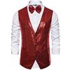 KBOPLEMQ Gilet da uomo con paillette, slim fit, per Natale, feste, casual, classico, classico, da uomo, lucido, per matrimonio, ballo, eventi, matrimoni