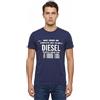 Diesel T-Shirt Uomo Blu Navy Manica Corta Cotone Magic Squares | Maglietta da uomo in puro cotone blu navy. Stampa grafica tecnica sul petto e girocollo a costine.