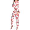 KBOPLEMQ Pigiama lungo in cotone, tuta da donna intera morbida e calda con patta posteriore, maniche lunghe, jumpsuit monopezzo, bodycon, bodysuit, tutina, pigiama da notte, jumpsuit monopezzo, body per adulti