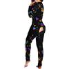KBOPLEMQ Pigiama lungo in cotone, tuta da donna intera morbida con patta posteriore, jumpsuit monopezzo con taglio aderente, bodysuit, tutina, pigiama intero, biancheria da notte, jumpsuit monopezzo per adulti