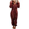 KBOPLEMQ Tuta in peluche da donna, con chiusura lampo, per adulti, gatto, onesia, animale, in pile, invernale, calda, morbida, con cappuccio