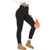HIPOWER Leggings termici da donna, foderati, invernali, spessi, in pile caldo, a vita alta, opachi, per il tempo libero