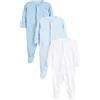 NEXT Bimbo 3 Tutine in Cotone bio Certificato GOTS Blu/Bianco 9-12 Mesi