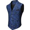 KBOPLEMQ Gilet da uomo Paisley Vittoriano Steampunk Gothic Suit Gilet Slim Fit Scollo a V Smoking Gilet Moda Monopetto Gilet Senza Maniche, Z1 blu., XL