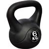 KMUNGDWG Kettlebell da 6 kg in cemento con rivestimento in plastica, non danneggia il pavimento grazie al rivestimento in plastica, antigraffio