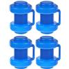 GATHINESS 4 Pezzi Tappo per Tubo in Plastica per Trampolino, Cappuccio per Palo Rete Trampolino, Pp Blu, a Forma di Coppa, per Pali di Recinzione, Uso Esterno e Domestico, Riutilizzabile