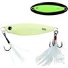 Tufgo Amo piuma Jig 30g per spigola, trota salata | Corpo in piastra di ferro da 30 g, lunghezza 8 cm, rivestimento luminoso, capacità di caduta profonda, costruzione robusta