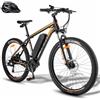 Fafrees F28 MT Bicicletta Elettrica, Bici Elettrica da 250 W da 27,5 Pollici, Batteria da 36V/14,5 Ah Ebike, Mountain Bike Elettrica A 21 Velocità Per Adulti Unisex, Autonomia 90-110KM (Nero/Giallo)