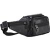 MAGICLULU Marsupio Uomo Sportivo, Borsa da Cintura Grande Capienza, Regolabile, Nero, per Corsa e Ciclismo, Porta Telefono e Monete