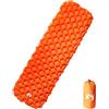 KMTNERVG Materassino gonfiabile arancione, 190 x 58 x 6 cm | nylon 40D con rivestimento in TPU, impermeabile, 8-12 modalità di gonfiaggio, borsa per il trasporto inclusa