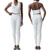 ERHTGUO Set da yoga fitness in due pezzi donna, tinta unita, palestra, corsa | Set da yoga donna tinta unita palestra tuta da corsa slim fit elastico abbigliamento allenamento abbigliamento sportivo