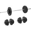 KMTNERVG Set di manubri versatili con pesi in cemento e plastica, 2 x 10 kg, 4 x 5 kg, 6 1,25 4 2,5 per allenamento della forza, con chiusure a stella